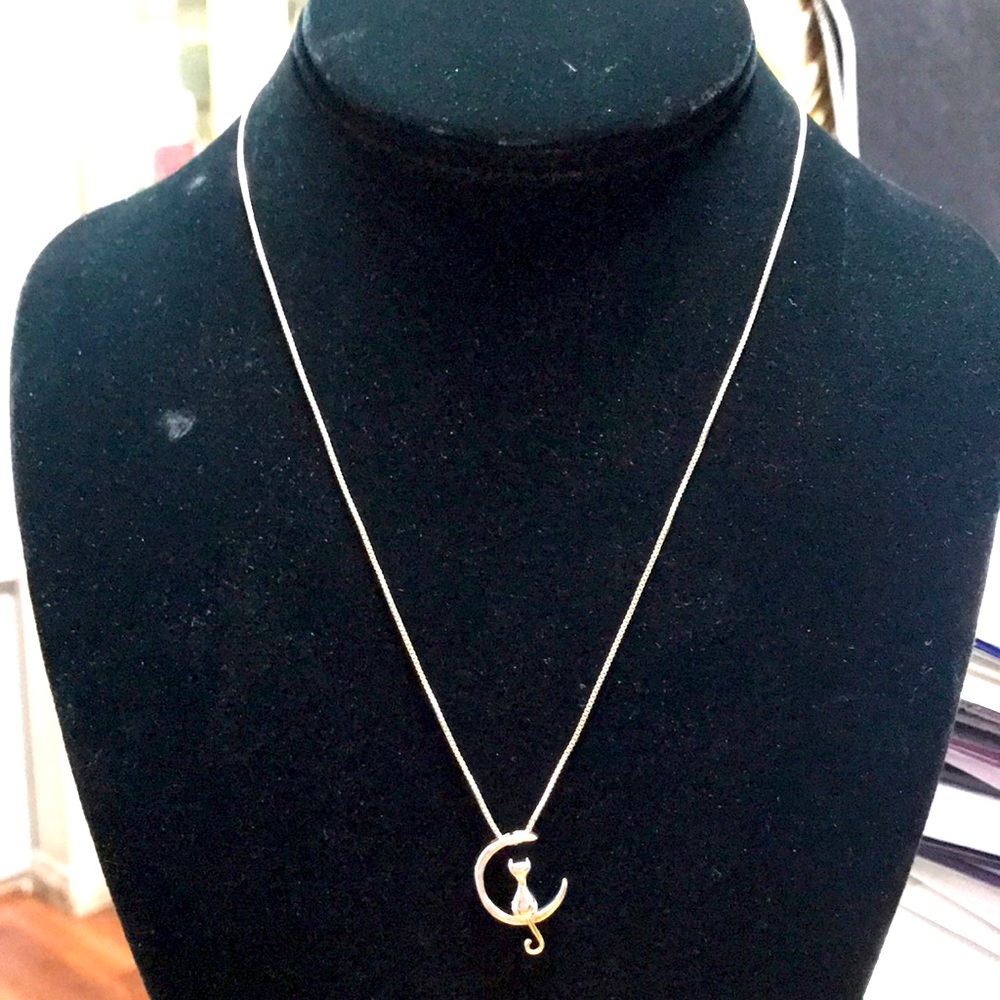 925 Silver Necklace with Cat Pendant